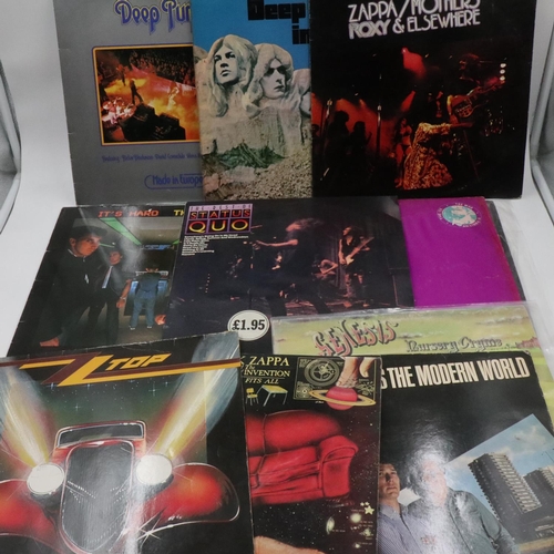 198 - Eleven Rock LPs, Deep Purple (2), Frank Zappa (2), The Who (3), Genesis, ZZ Top, Status Quo and The ... 