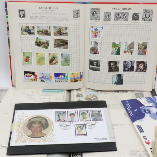 203 - Mixed stamp albums and Channel Islands first day covers. Not available for in-house P&P