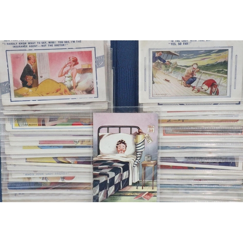 215 - Album of 120 saucy seaside post cards including Bamford. UK P&P Group 2 (£20+VAT for the first lot a... 