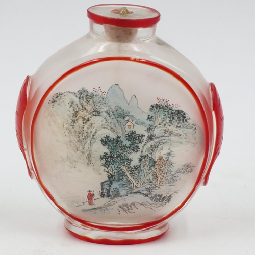 244 - Oriental ornate glass perfume bottle, H: 8 cm. UK P&P Group 1 (£16+VAT for the first lot and £2+VAT ... 