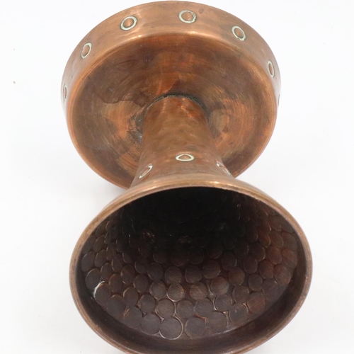 251A - Copper Arts & Crafts candlestick, H: 12 cm. UK P&P Group 2 (£20+VAT for the first lot and £4+VAT for... 