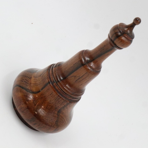 255 - Burr walnut screw top pepperette. UK P&P Group 1 (£16+VAT for the first lot and £2+VAT for subsequen... 