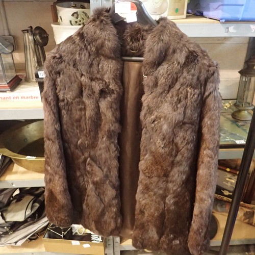 1284A - Fur coat, size 12. Not available for in-house P&P