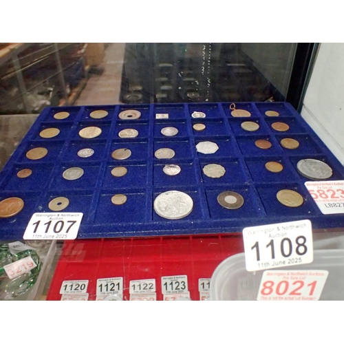 1107 - Thirty four tokens, tallies and medals with some silver . UK P&P Group 1 (£16+VAT for the first lot ... 