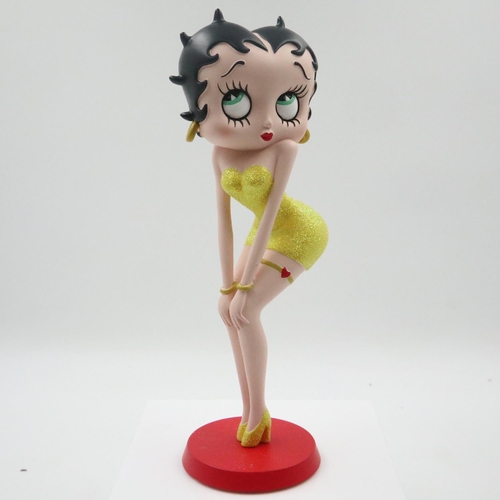 161 - Betty Boop figurine in a yellow glitter dress, H: 28 cm. UK P&P Group 2 (£20+VAT for the first lot a... 
