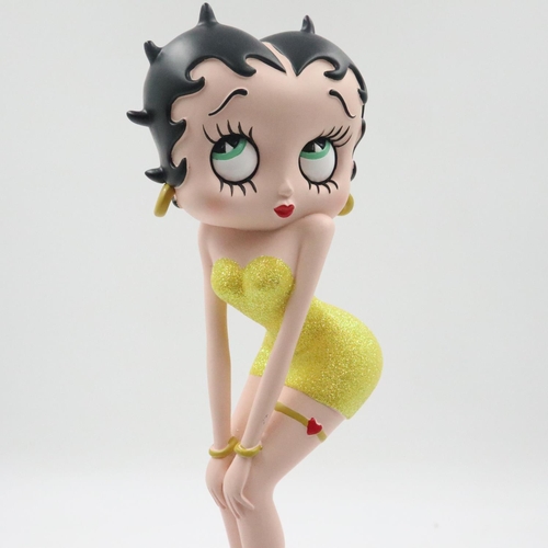 161 - Betty Boop figurine in a yellow glitter dress, H: 28 cm. UK P&P Group 2 (£20+VAT for the first lot a... 