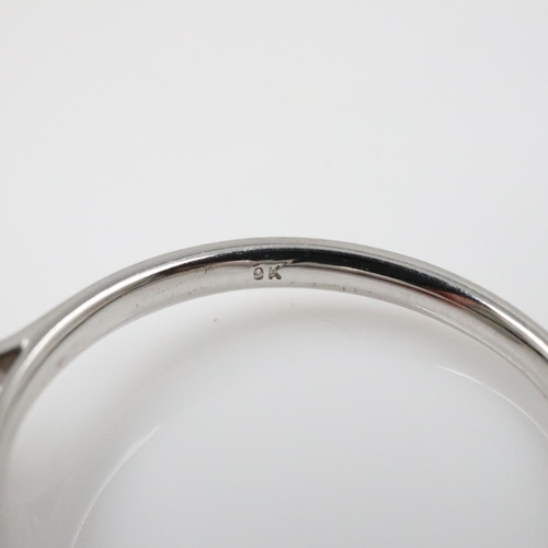 24 - 9ct white gold diamond halo-set cocktail ring, size O, 2.0g. UK P&P Group 0 (£7+VAT for the first lo... 
