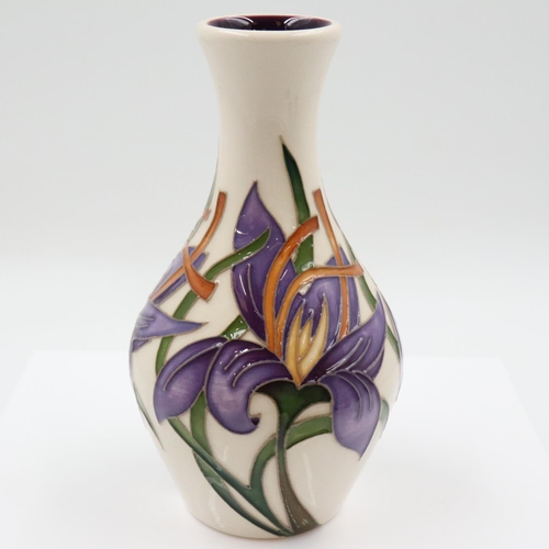 108 - Moorcroft bottle vase in the Saffron Gold pattern, no cracks or chips, H: 14 cm. UK P&P Group 2 (£24... 