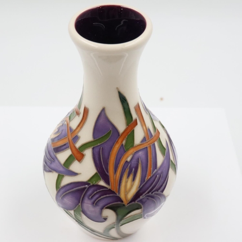 108 - Moorcroft bottle vase in the Saffron Gold pattern, no cracks or chips, H: 14 cm. UK P&P Group 2 (£24... 