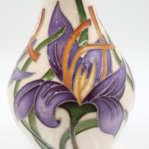 108 - Moorcroft bottle vase in the Saffron Gold pattern, no cracks or chips, H: 14 cm. UK P&P Group 2 (£24... 