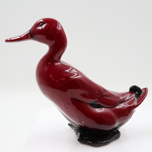 122 - Royal Doulton flambé mallard, no cracks or chips, H: 15 cm. UK P&P Group 2 (£24+VAT for the first lo... 