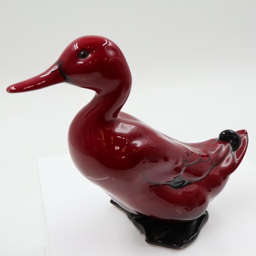 122 - Royal Doulton flambé mallard, no cracks or chips, H: 15 cm. UK P&P Group 2 (£24+VAT for the first lo... 