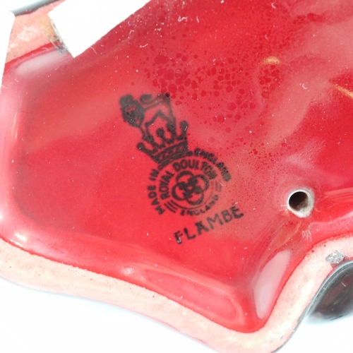 122 - Royal Doulton flambé mallard, no cracks or chips, H: 15 cm. UK P&P Group 2 (£24+VAT for the first lo... 