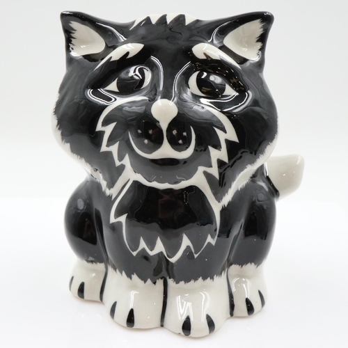 126 - Lorna Bailey cat, Marvin, no cracks or chips, H: 12 cm. UK P&P Group 1 (£18+VAT for the first lot an... 