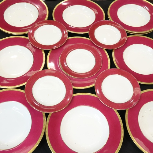 127 - Eleven gilt edged Mintons shallow bowls for Tiffany & Co New York, with Five Wedgwood for Tiffany & ... 