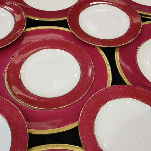 127 - Eleven gilt edged Mintons shallow bowls for Tiffany & Co New York, with Five Wedgwood for Tiffany & ... 