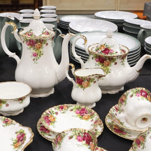 130 - Royal Albert dinner and tea service of forty-seven pieces in the Old Country Roses pattern. Not avai... 