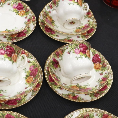 130 - Royal Albert dinner and tea service of forty-seven pieces in the Old Country Roses pattern. Not avai... 
