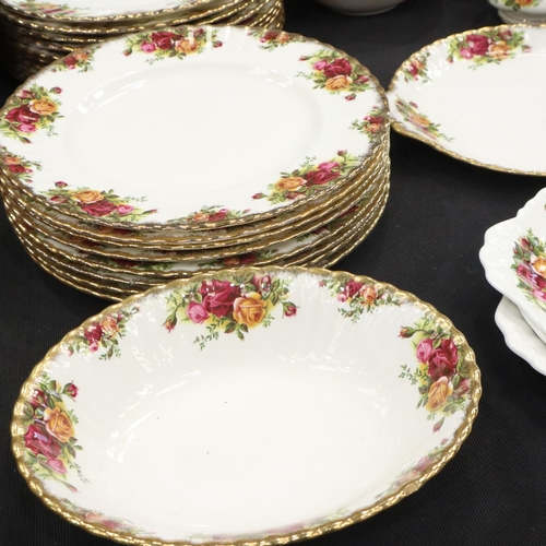 130 - Royal Albert dinner and tea service of forty-seven pieces in the Old Country Roses pattern. Not avai... 