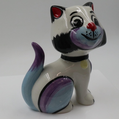 133 - Lorna Bailey cat, Queenie, no cracks or chips. UK P&P Group 1 (£18+VAT for the first lot and £2+VAT ... 