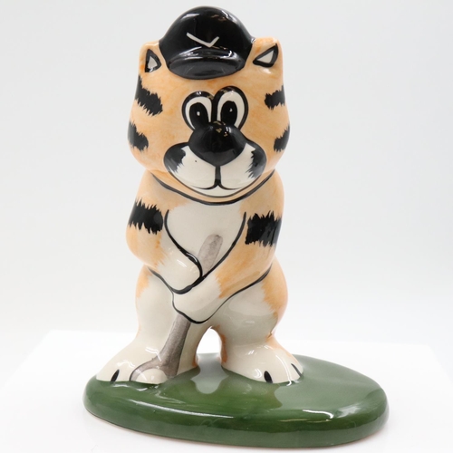 139 - Lorna Bailey golfing cat, no cracks or chips, H: 13 cm. UK P&P Group 1 (£18+VAT for the first lot an... 