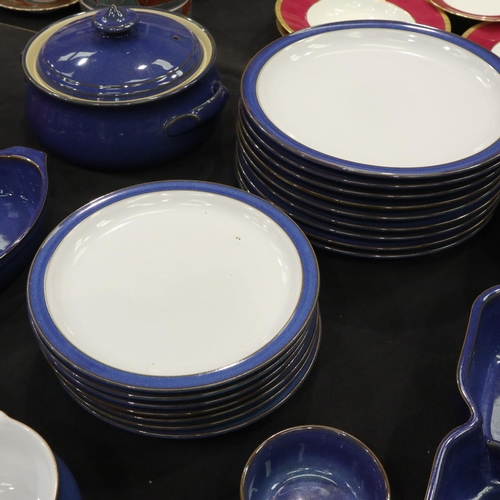 146 - Denby dinner service of thirty-two pieces in the Imperial Blue colourway with matching Denby placema... 