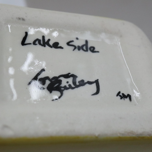 150 - Lorna Bailey half circle teapot in the Lakeside pattern, no cracks or chips, H: 19 cm. UK P&P Group ... 