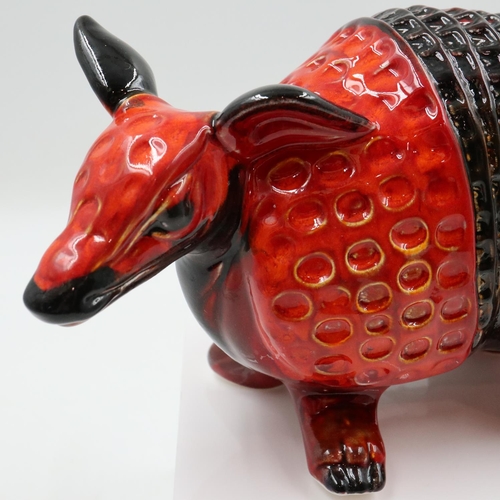 156 - Anita Harris armadillo, signed in gold, no cracks or chips, L: 23 cm. UK P&P Group 2 (£24+VAT for th... 
