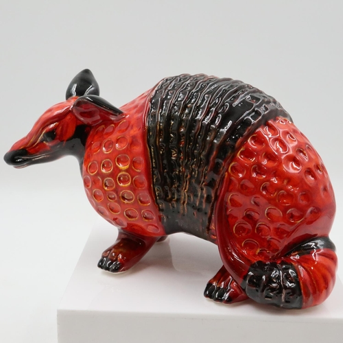 156 - Anita Harris armadillo, signed in gold, no cracks or chips, L: 23 cm. UK P&P Group 2 (£24+VAT for th... 