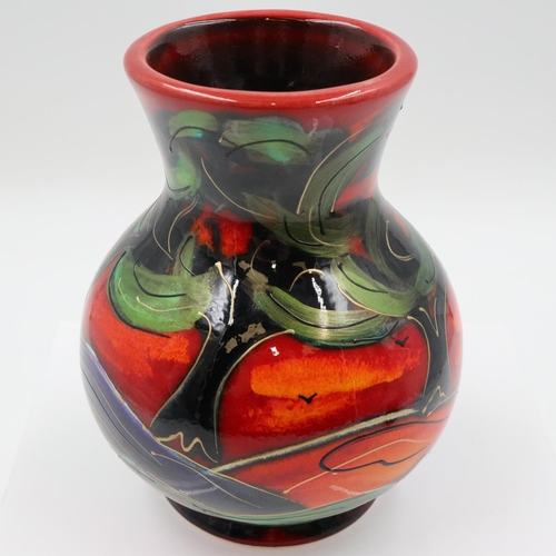 161 - Anita Harris Deco Trees vase, signed in gold, no cracks or chips. UK P&P Group 2 (£24+VAT for the fi... 