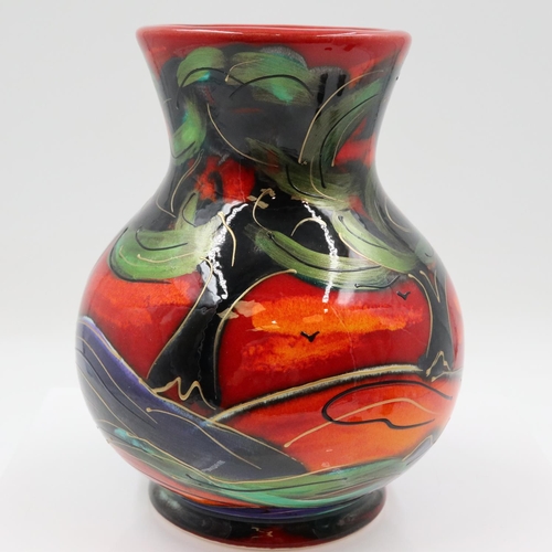 161 - Anita Harris Deco Trees vase, signed in gold, no cracks or chips. UK P&P Group 2 (£24+VAT for the fi... 