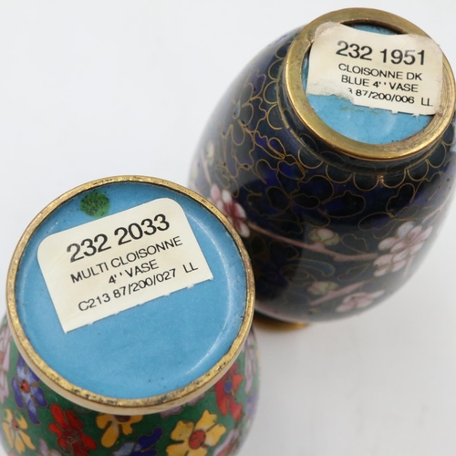 165 - Four pairs of cloisonné enamelled vases, with five further examples. UK P&P Group 2 (£24+VAT for the... 