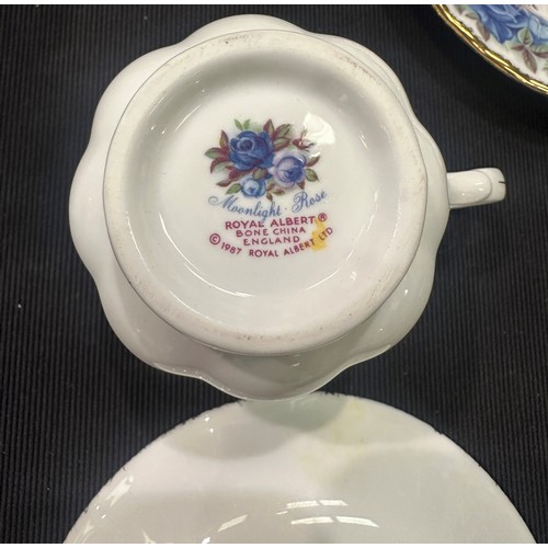 163 - Royal Albert tea service of twenty three pieces in the Moonlight Rose pattern. All pieces are first ... 