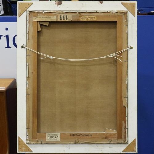 2002 - Orlando Greenwood (1892-1989): oil on canvas, Chrysanthemums, image 54 x 70cm, overall 66 x 84cm, pr... 