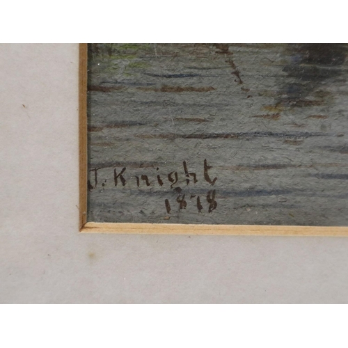 2008 - Joseph Knight (1837-1909): watercolour, meandering river with rowing boat, dated 1878, image 50 x 32... 