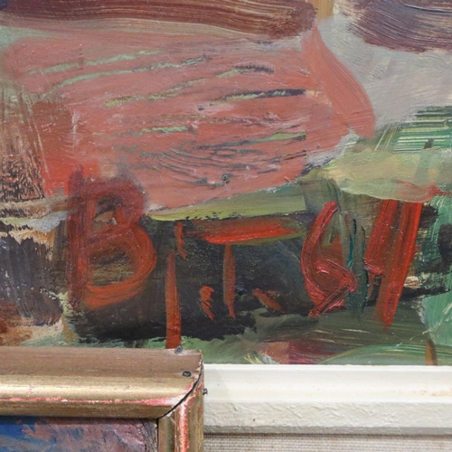2011 - Three mid 20th century oils on board, two initialled BT, the third signed H Bronne. Not available fo... 
