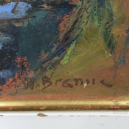 2011 - Three mid 20th century oils on board, two initialled BT, the third signed H Bronne. Not available fo... 