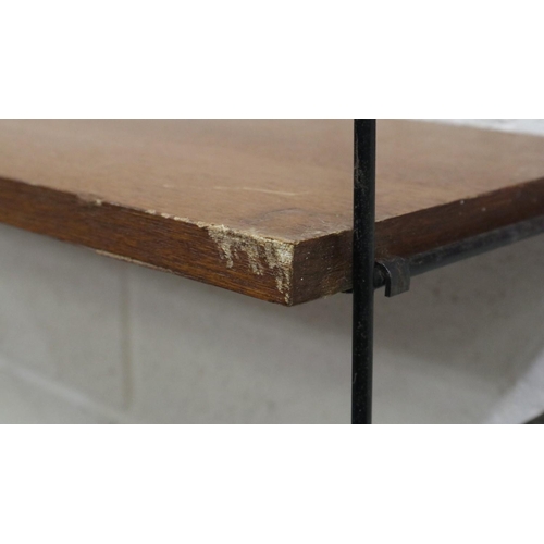 2012 - Mid 20th century modular bookcase in the manner of Ladderrax, comprising six upright supports and sh... 