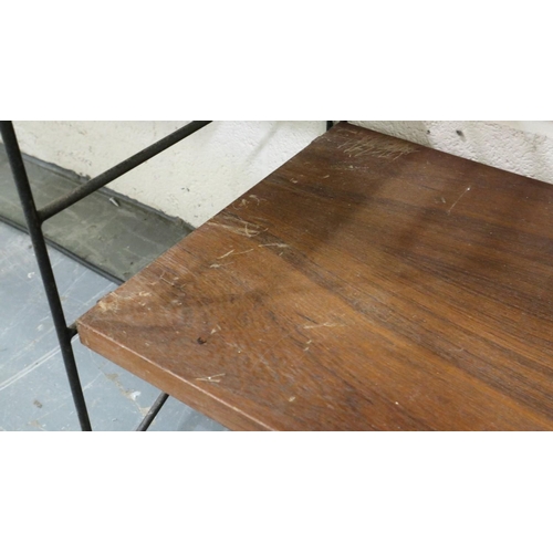 2012 - Mid 20th century modular bookcase in the manner of Ladderrax, comprising six upright supports and sh... 