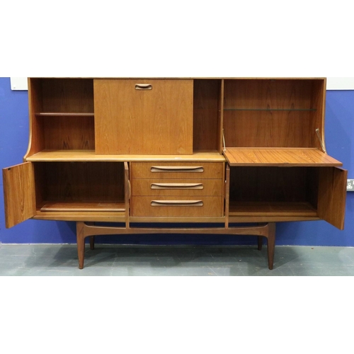 2013 - G-Plan Fresco teak combination cocktail cabinet and sideboard, with drop-front and sliding-door cabi... 