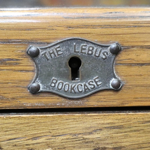 2031 - The Lebus Bookcase, modular in the style of Globe Wernicke and glazed, comprising eight pieces inclu... 