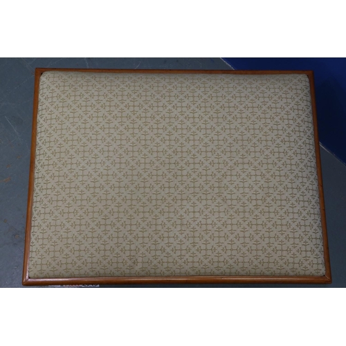 2043 - X-frame stool with upholstered top, 65 x 50 x 40cmH. Not available for in-house P&P