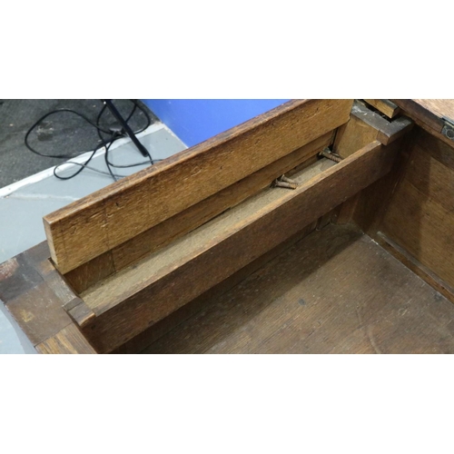 2045 - Early 19th century crossbanded oak Lancashire mule chest, 170 x 55 x 108cm. Not available for in-hou... 