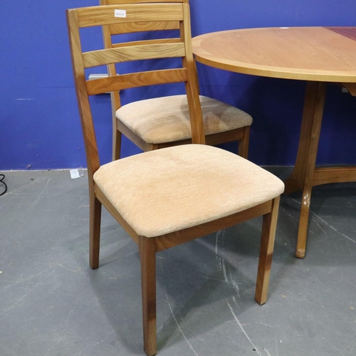 2046 - Nathan oval extending dining table, with a set of four upholstered dining chairs. Not available for ... 