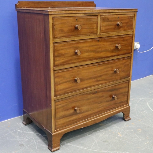 2052 - Early 20th century walnut chest of two-short above three graduated long drawers. Not available for i... 