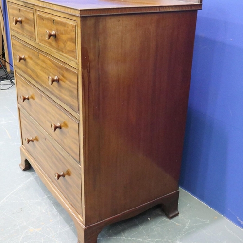 2052 - Early 20th century walnut chest of two-short above three graduated long drawers. Not available for i... 