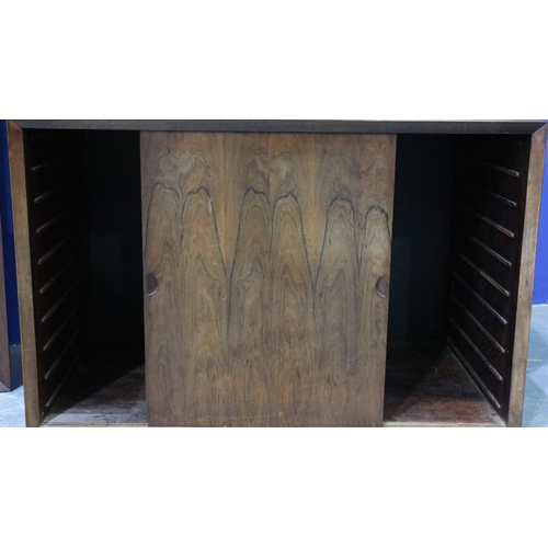 2055 - Mid-20th century modular wall mounting units, including a chest of three drawers, drop-front drinks ... 