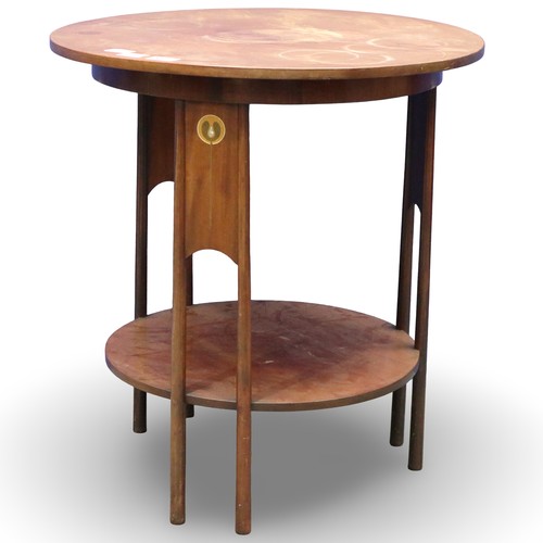 2017 - An Art Nouveau period circular table in the manner of Liberty, inlaid with satinwood and mother of p... 