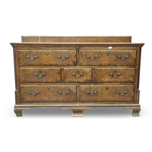 2045 - Early 19th century crossbanded oak Lancashire mule chest, 170 x 55 x 108cm. Not available for in-hou... 
