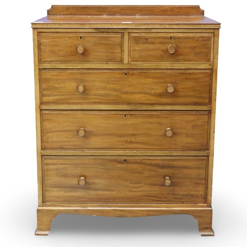 2052 - Early 20th century walnut chest of two-short above three graduated long drawers. Not available for i... 